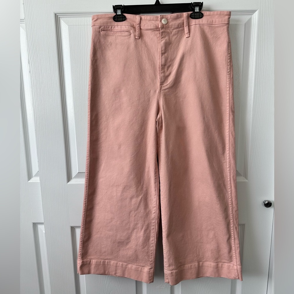 Madewell Emmett Wide Leg Crop in Pink. Size 32